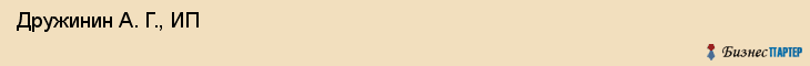  Дружинин А. Г., ИП , Санкт-Петербург