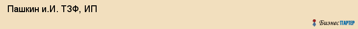  Пашкин и.И. ТЗФ, ИП , Санкт-Петербург