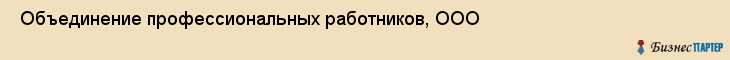  Объединение профессиональных работников, ООО , Санкт-Петербург